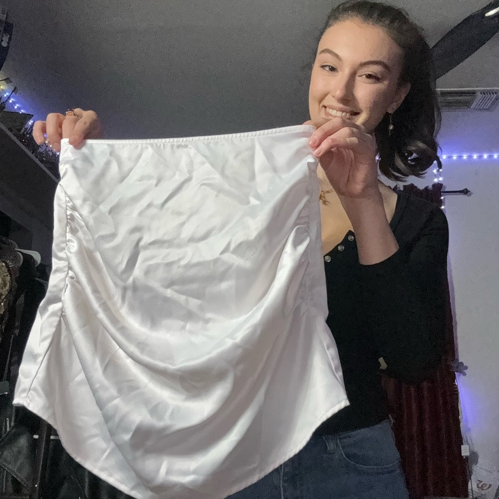White satin skirt